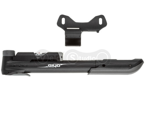Насос ручной Giyo GP-43CP, пластик, манометр, умная головка, 24см, 120psi