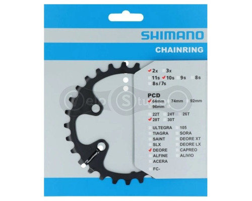Звезда шатунов Shimano FC-M6000-2 DEORE, 28зуб.-BG для 38-28с 10/11скоростей