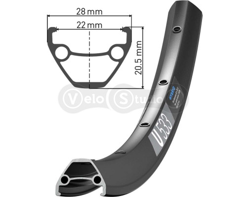 Обід DT SWISS U 533 29x22 DISK BRAKE 32 отвори