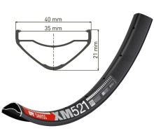 Обід DT SWISS XM 521 27.5х35mm DISK BRAKE 32відп. без упаковки, без ніпелів