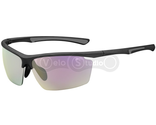 Дитячі окуляри Relax Quarry чорні матові, лінза smoke (PC), red mirror, кат 2