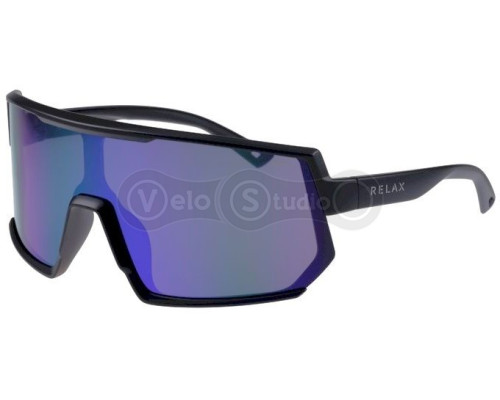 Очки Relax Lantao черные матовые, линза smoke (PC), фиолетовый, кат 3