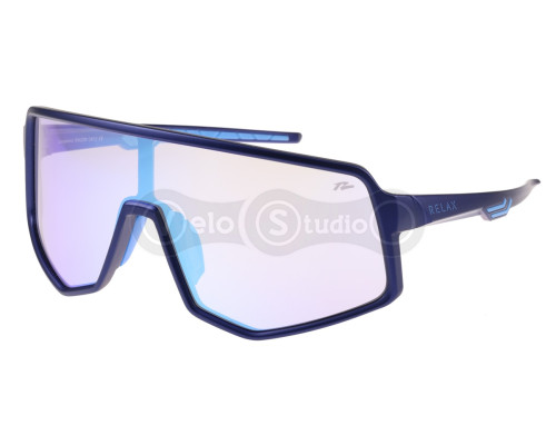 Окуляри Relax Langeland сині матові, лінза smoke (PC), ice blue revo, кат 3