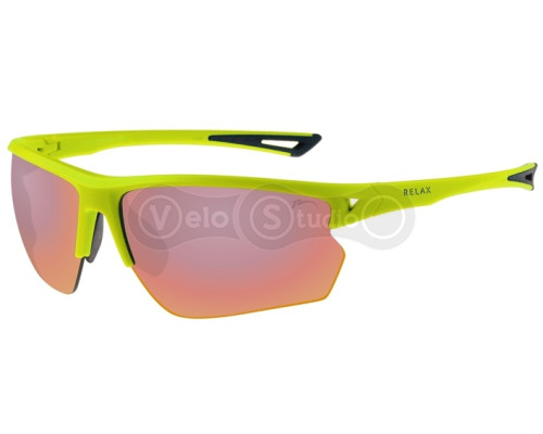 Окуляри Relax Kadavu неонові/жовті глянсові, лінза smoke (PC), black red, кат 2