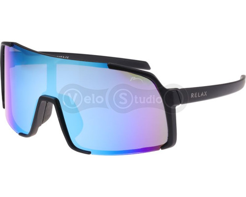 Окуляри Relax Dingo чорні матові, лінза green (TAC 1,0mm), ice blue platinum, кат 3