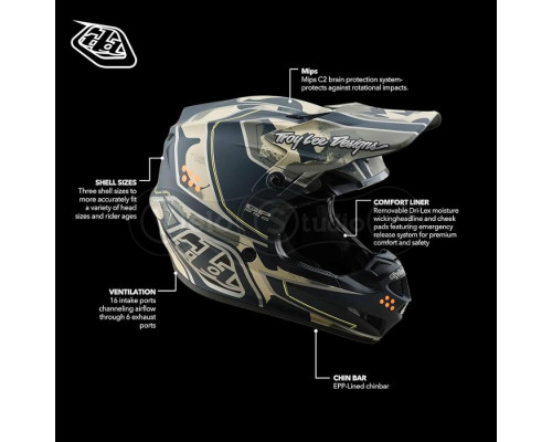 Мотошлем TLD GP PRO Mips HELMET; TROOPER [BLACK / CAPER] LG