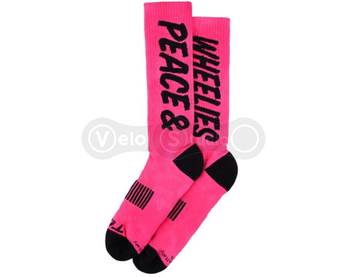 Шкарпетки TLD MENS PERFORMANCE SOCKS; PEACE & WHEELIES [FUSCIA] S/M