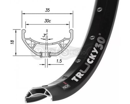 Обод Mach1 TRUCKY 30 29 дюймов; 32 отверстия TLR, черный