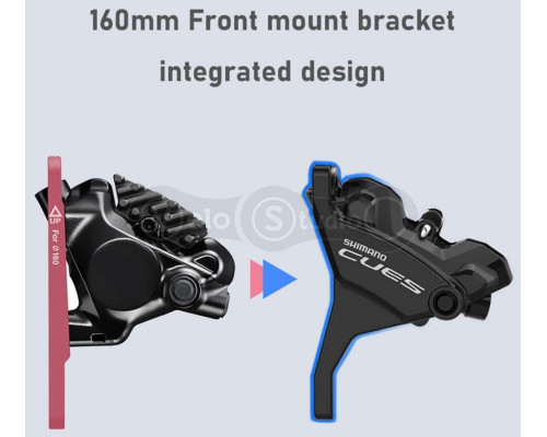 Калипер передний Shimano BR-U6030, CUES, FLAT MOUNT, колодки B05S