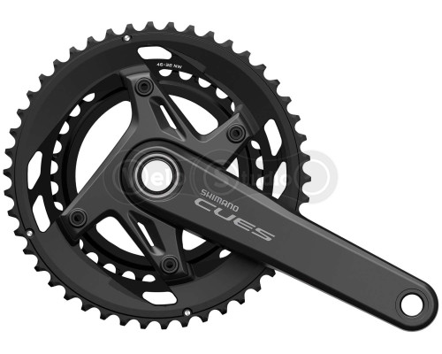 Шатуны Shimano FC-U6040-2, CUES, интегрированная ось, 175мм, 46X32T, 9-11 скоростей