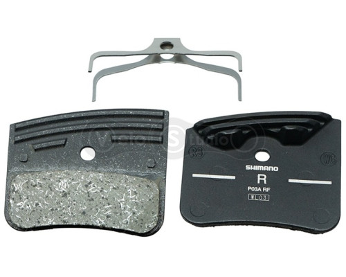 Тормозные колодки Shimano P03A-RF с радиатором, XTR, Deore XT, SLX, CUES, полимер/resin