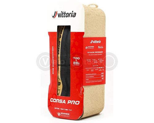 Покришка Vittoria Corsa Pro 28-622, бежева боковина