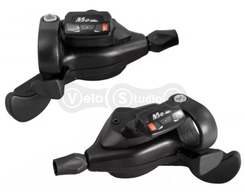 Манетки SunRace DLM33 R7/L3, левая/правая, на 3/7 скоростей с дисплеем передач