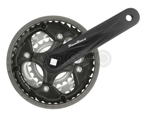 Шатуны SunRace FCM500 M под квадрат, 170 мм, 42-34-24T, на 8/7 скоростей, с защитой, черные