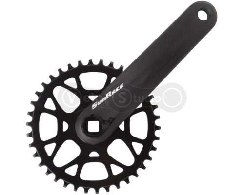 Шатуны SunRace FCM408 B под квадрат, 170 мм, 38T, на 11/10/9 скоростей, с защитой, черные