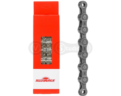 Ланцюг SunRace CNM54 Y Gray 7-6 швидкостей, 116 ланок, із замком
