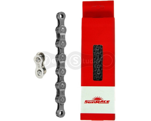 Ланцюг SunRace CNM84 Y Gray 8 швидкостей, 116 ланок, із замком