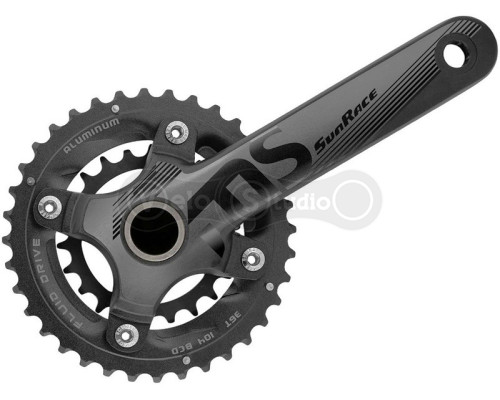 Шатуни SunRace FCMS66 Hollowtech, 175 мм, 36-22T, 104/64BCD, алюмінієва зірка