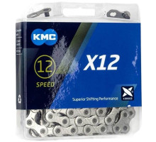 Цепь KMC X12 Silver 12 скоростей 126 звеньев + замок