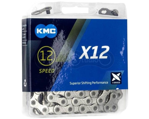 Цепь KMC X12 Silver 12 скоростей 126 звеньев + замок