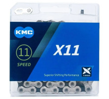 Цепь KMC X11, 11 скоростей, 118 звеньев Silver/Black + замок