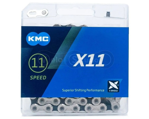 Цепь KMC X11, 11 скоростей, 118 звеньев Silver/Black + замок