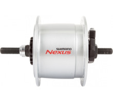 Динамо-втулка Shimano DH-C6000-3N-NT, NEXUS, 6V 2.4W, 36H, Roller Brake, 100X140MM, на гайках, серебро