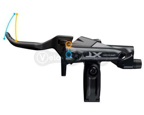 Тормоз гидравлический дисковый Shimano M8220 DEORE XT передний, 4-поршня, J-kit гидролиния 1000мм