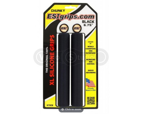 Грипси ESI XL 6.75 дюймів; Chunky Black (чорні)
