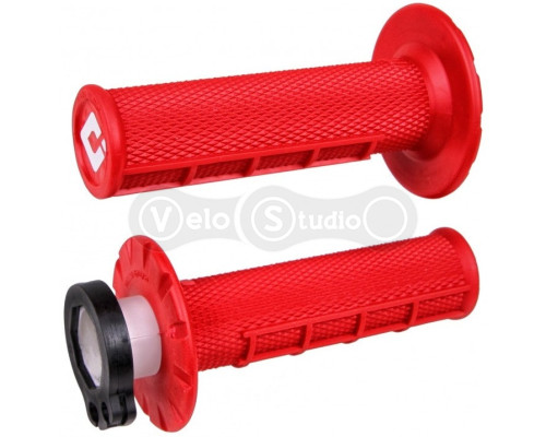 Мото грипсы ODI HALF-WAFFLE MX V2 Lock-On Red