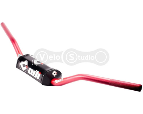 Мото руль ODI MX Handlebars, Podium FLIGHT, 805 мм, подъём 65 мм, Hon/Kaw Red