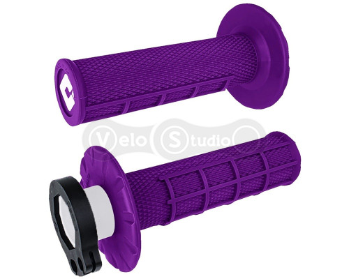 Мото грипсы ODI HALF-WAFFLE MX V2 Lock-On Purple