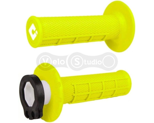 Мото грипсы ODI HALF-WAFFLE MX V2 Lock-On Flo-Yellow