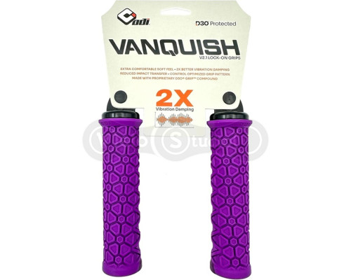 Грипси ODI Vanquish, v2.1 Lock-On ,MTB , Closed End Purple/Met Purp w/Blk