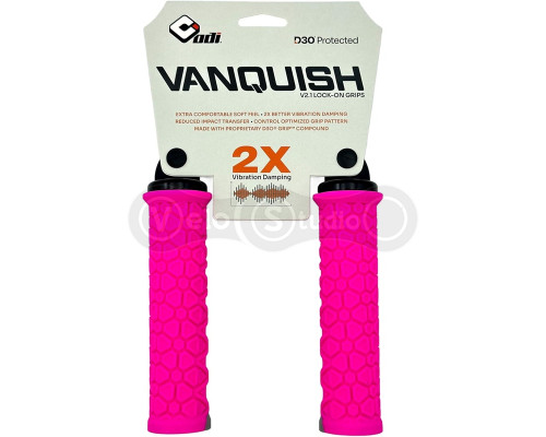 Грипсы ODI Vanquish, v2.1 Lock-On ,MTB , Closed End Pink/Gray w/Blk