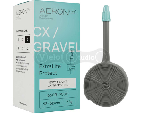 Камера AERON TPU CX/Gravel ExtraLite Protect 650B-700Cx32-52 Presta 42 56г