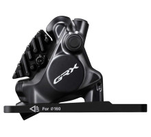 Каліпер гідравлічного гальма Shimano BR-RX820, GRX, передній, FLAT MOUNT, 140/160MM ротор, колодка L05A RESIN PAD(W/FIN)