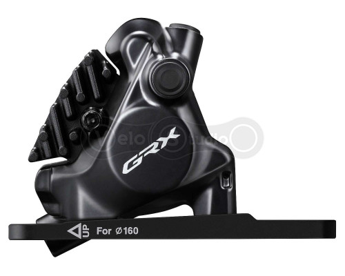 Каліпер гідравлічного гальма Shimano BR-RX820, GRX, передній, FLAT MOUNT, 140/160MM ротор, колодка L05A RESIN PAD(W/FIN)