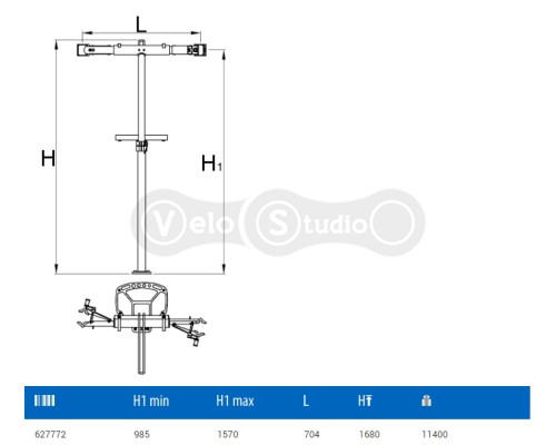 Стійка Unior Tools на 2 лапи з швидкороз'ємним кріпленням без опорної плити