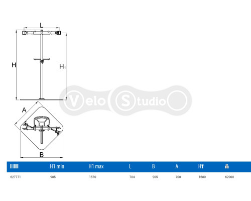Стійка Unior Tools на 2 лапи з опорною плитою та швидкороз'ємним кріпленням