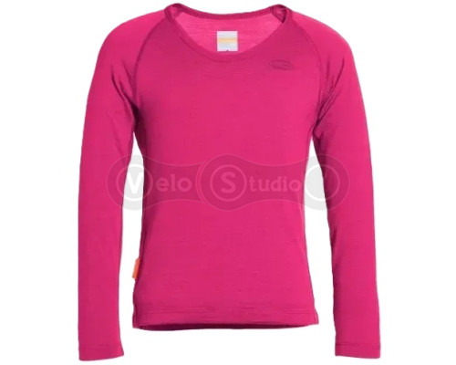 Термофутболка с длинным рукавом ICEBREAKER JN BF 200 Oasis Crewe Junior rasberry/shocking 14