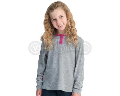 Дитяча термофутболка із довгим рукавом ICEBREAKER JN BF 260 Amity LS Crewe GIRL metro/magenta 06