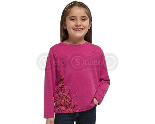 Дитяча термофутболка із довгим рукавом ICEBREAKER Kids LS Crew Garden magenta/lotus 08