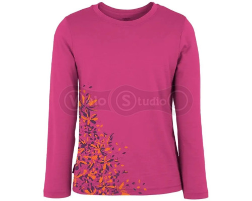 Дитяча термофутболка із довгим рукавом ICEBREAKER Kids LS Crew Garden magenta/lotus 10