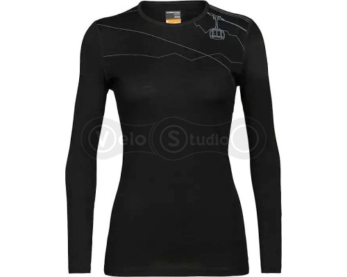 Термофутболка із довгим рукавом ICEBREAKER 200 Oasis LS Crew Skyway BLACK XS