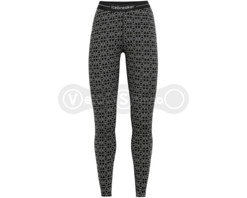 Термоштаны ICEBREAKER 250 Vertex Leggings Alpine Geo WOMEN BLACK/SNOW/J S