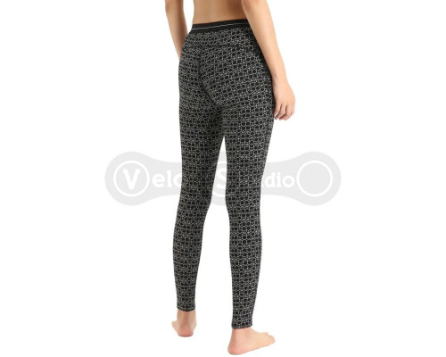 Термоштаны ICEBREAKER 250 Vertex Leggings Alpine Geo WOMEN BLACK/SNOW/J S