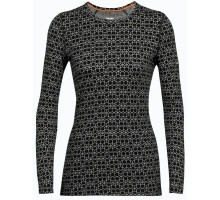 Термофутболка із довгим рукавом ICEBREAKER 250 Vertex LS Crewe Alpine Geo WOMEN BLACK/SNOW/J M
