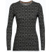 Термофутболка із довгим рукавом ICEBREAKER 250 Vertex LS Crewe Alpine Geo WOMEN BLACK/SNOW/J S