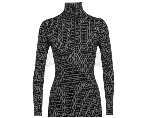 Термофутболка з довгим рукавом ICEBREAKER 250 Vertex LS Half Zip Alpine Geo WOMEN BLACK/SNOW/J L